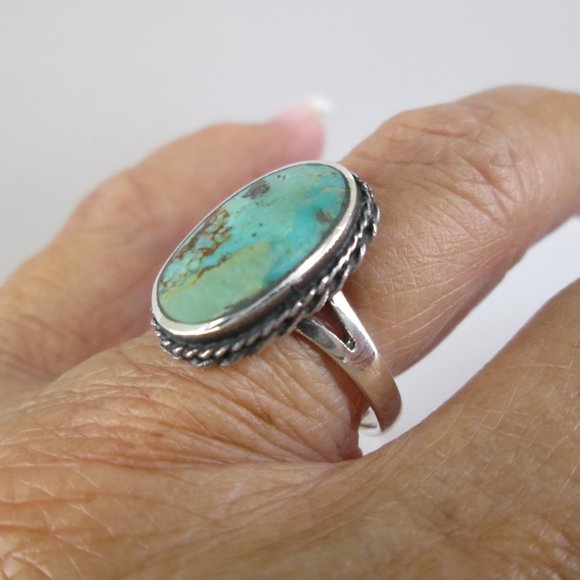 Genuine TURQUOISE Ring>925 Sterling Silver Ring,Turquoise ring,Southwestern - Picture 7 of 8